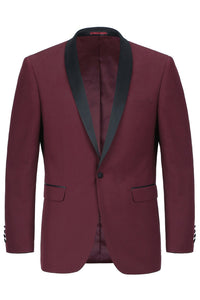 RN Collection "Paris" Burgundy 1-Button Shawl Tuxedo