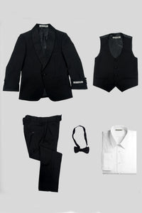 Stacy Adams "Hampton" Stacy Adams Kids Black Tuxedo (5-Piece Set)