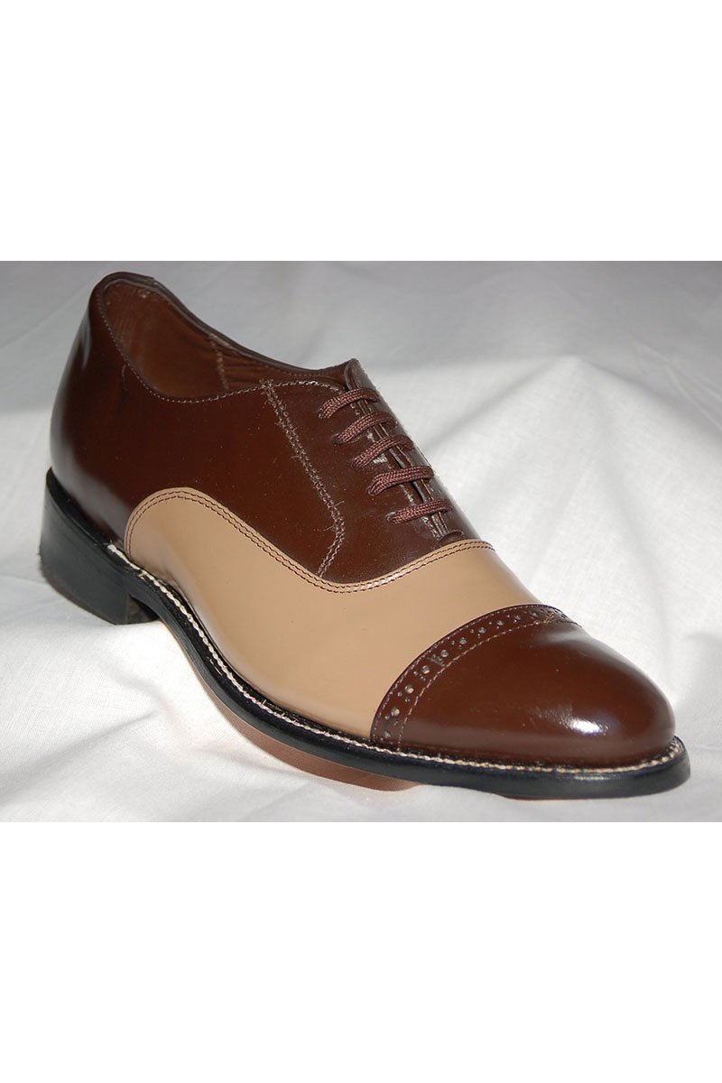 Stacy Baldwin "Regency" Brown and Taupe Stacy Baldwin Formal Shoes