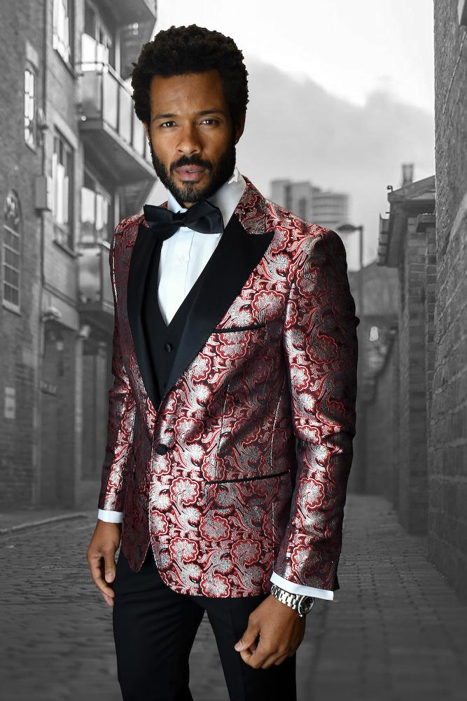 Statement "Bellagio IV" Red 1-Button Peak Tuxedo