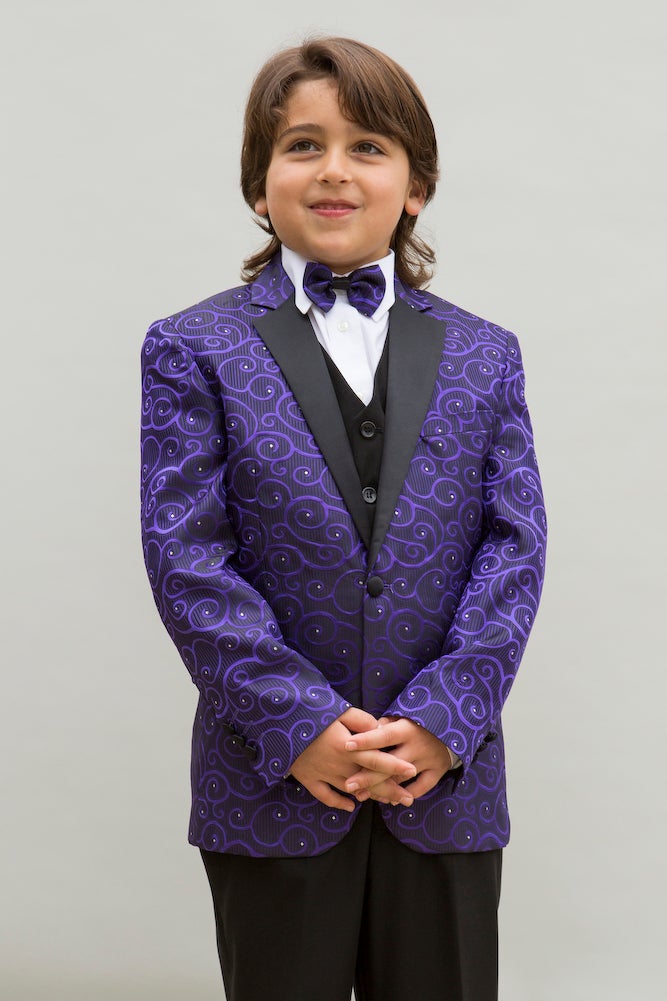 Boys 3 Piece Suit Kids Navy Blue Tuxedo Outfit Slim Fit Suit Sainly– SAINLY