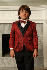 Statement "Bellagio" Kids Red Tuxedo 5-Piece Set