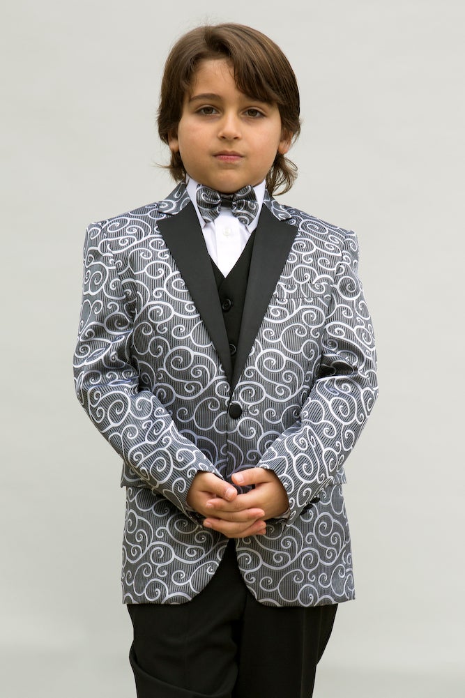 Statement "Bellagio" Kids Silver Tuxedo 5-Piece Set