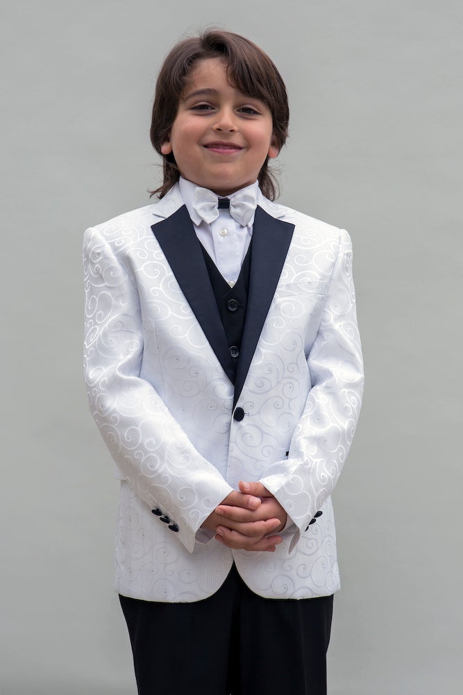 Statement "Bellagio" Kids White Tuxedo 5-Piece Set