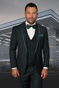 Statement "Caesar" Hunter Green 1-Button Shawl Tuxedo