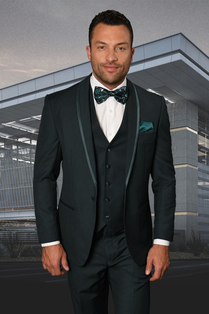 Statement "Caesar" Hunter Green 1-Button Shawl Tuxedo