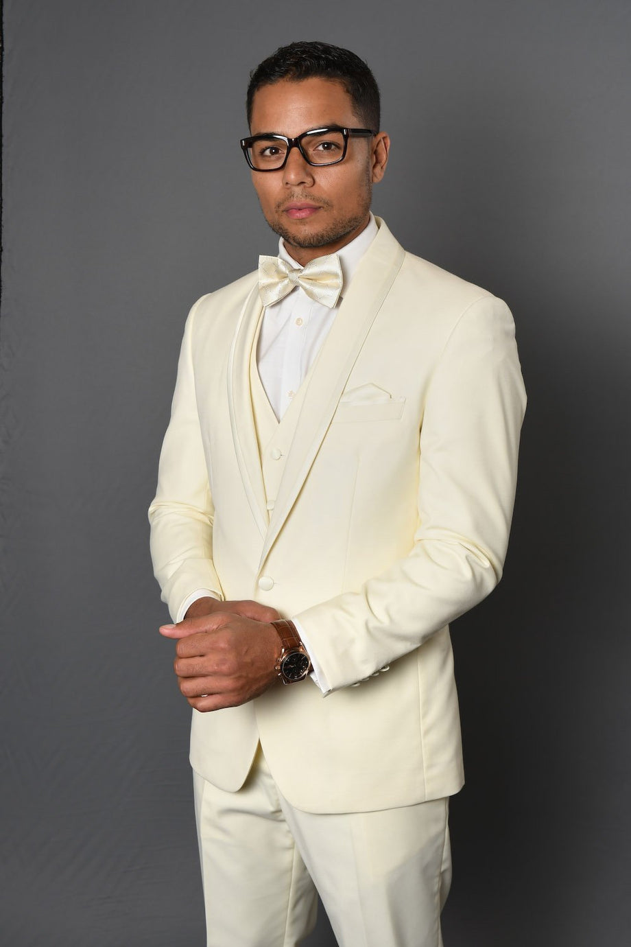 Statement "Caesar" Off-White 1-Button Shawl Tuxedo