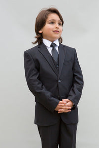Statement "Elliot" Kids Charcoal 5-Piece Suit