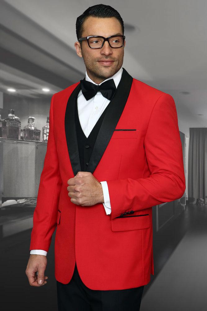 Statement "Encore" Red 1-Button Shawl Tuxedo