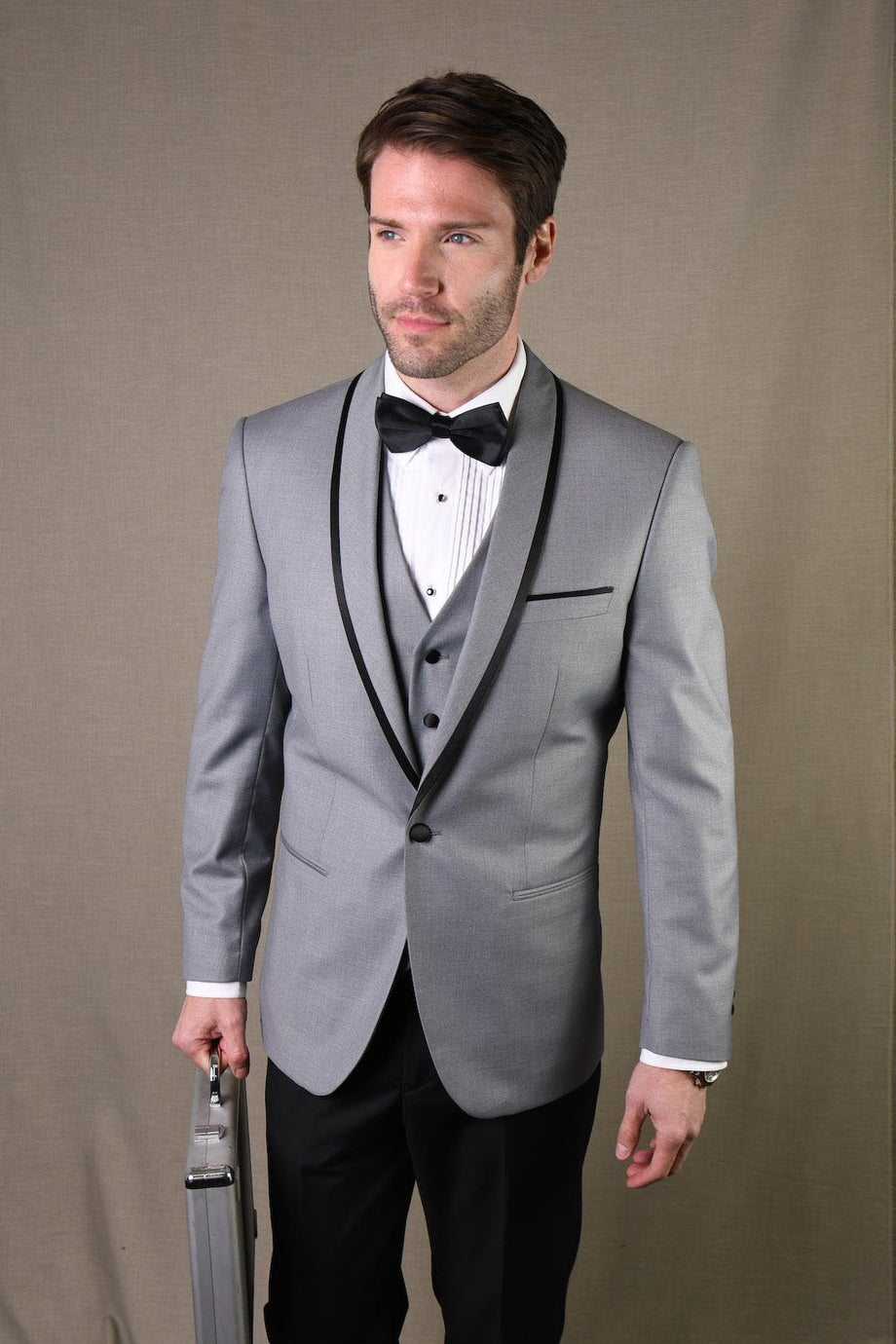 Statement "Genova" Grey 1-Button Shawl Tuxedo