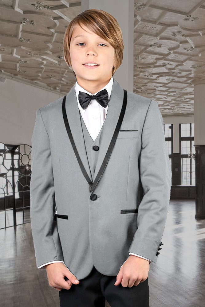 Statement "Genova" Kids Grey Shawl Tuxedo 5-Piece Set