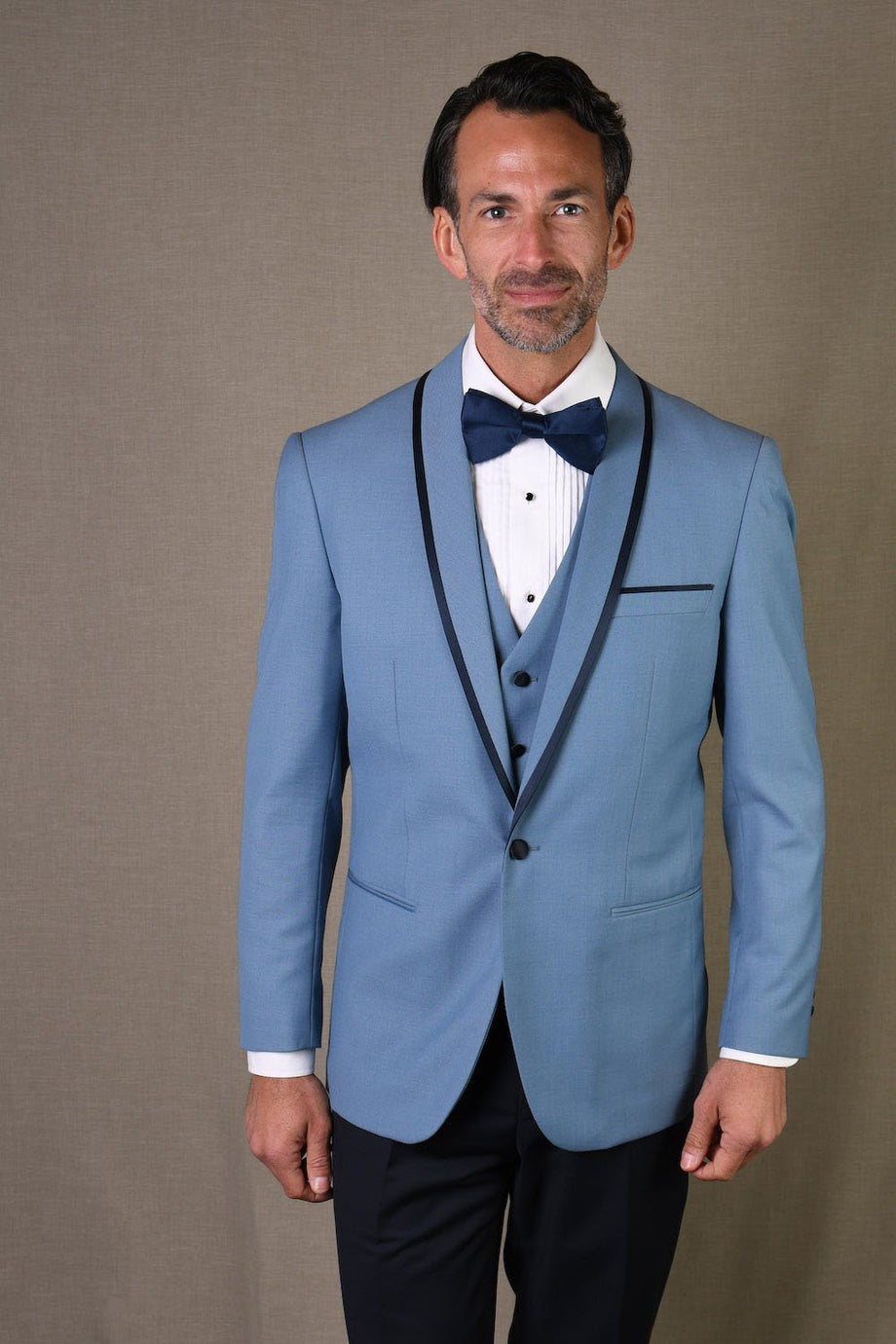 Statement "Genova" Steel Blue 1-Button Shawl Tuxedo