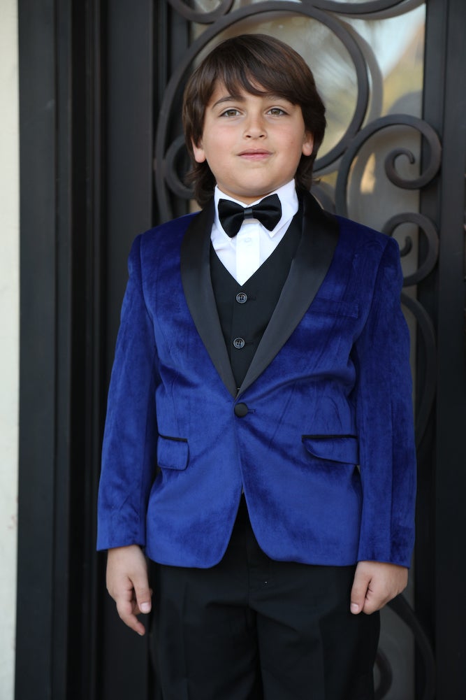 Royal Blue Velvet Jacket + Bowtie