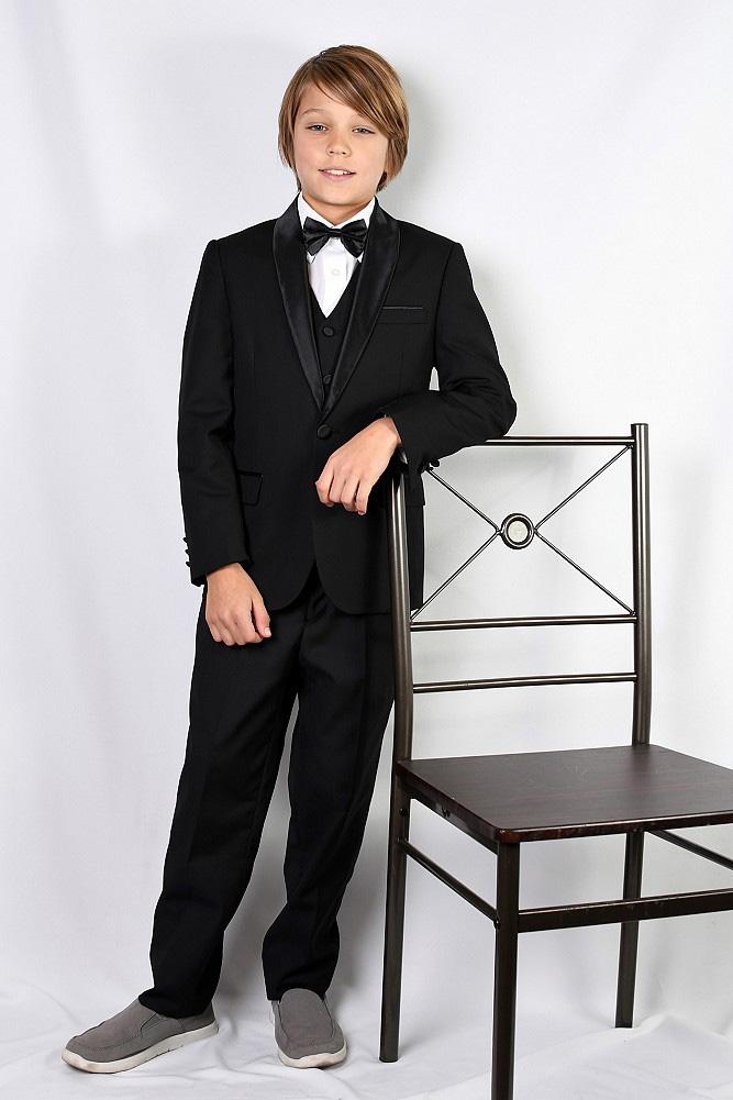 Statement "Shay" Kids Black Shawl Tuxedo 5-Piece Set