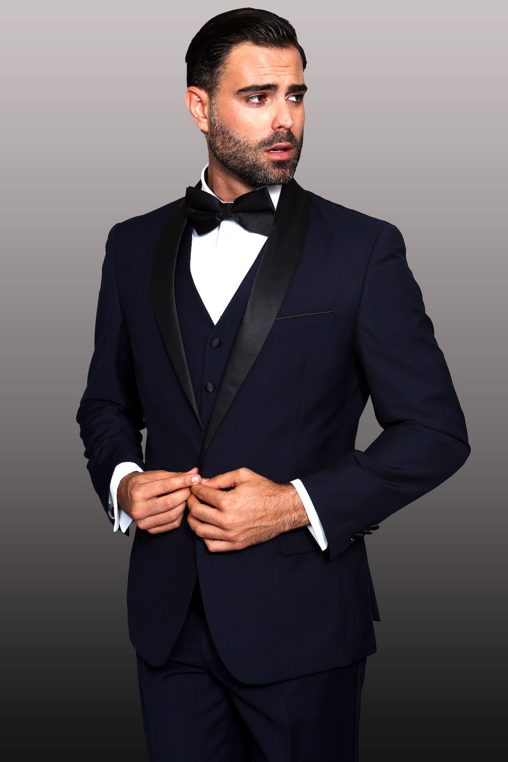 Statement "Theo" Navy 1-Button Shawl Tuxedo
