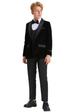 Tazio "Jayden" Tazio Kids Black Velvet Tuxedo (5-Piece Set)