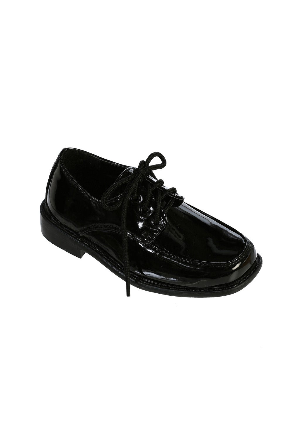 Tip Top "Pasadena" Kids Black Moc-Toe Lace Up Tuxedo Shoes