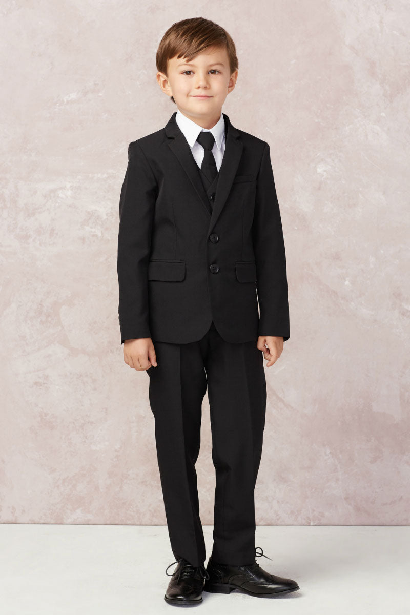 Buy Black Dotted Boys Tuxedo Suit – Mumkins