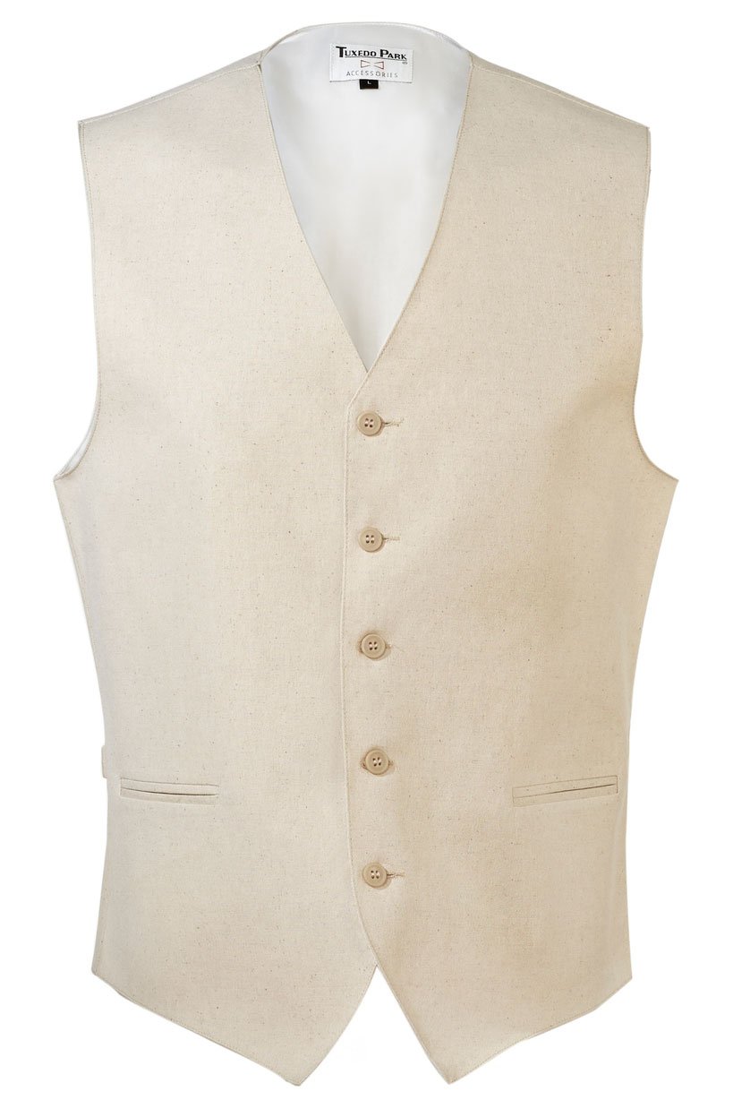 Tux Park Beige Linen Vest