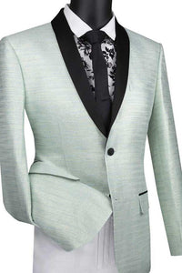 Vinci "Metallic Stripe" Aqua Tuxedo Jacket (Separates)