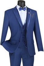 Vinci "Syracuse" Blue Vinci 2-Button Notch Tuxedo (3-Piece Set)