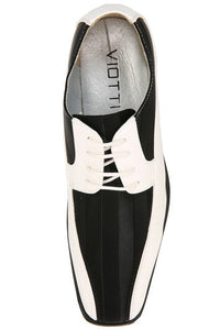 Viotti "179" Black & White Striped Tuxedo Shoes