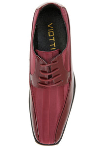 Viotti "179" Burgundy Striped Tuxedo Shoes