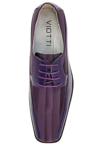 Viotti "179" Purple Striped Tuxedo Shoes