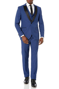 "Lexington" Cobalt 1-Button Peak Tuxedo (3-Piece Set)