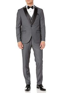 "Lexington" Grey 1-Button Peak Tuxedo (3-Piece Set)