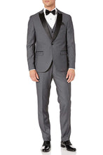 West End "Lexington" Grey 1-Button Peak Tuxedo (3-Piece Set)
