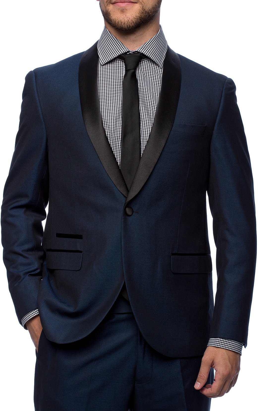 West End "Rowan" Navy 1-Button Shawl Tuxedo
